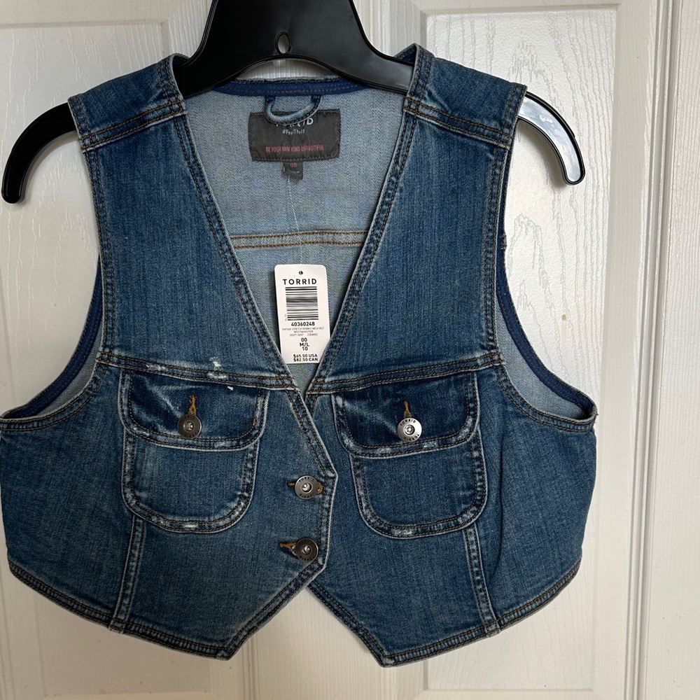 Torrid Dark Blue Denim Vest